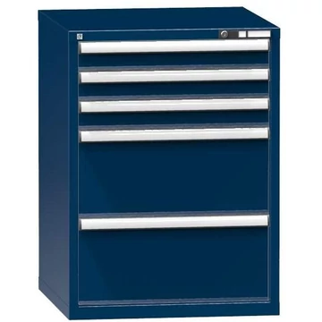 Fiókos műhelyszekrény, ma x sz x mé: 990 x 731 x 753 mm, 5 x fiók, sötétkék színű RAL5010