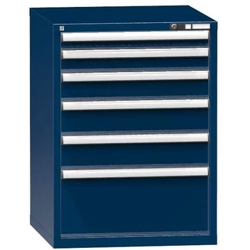 Fiókos műhelyszekrény, ma x sz x mé: 990 x 731 x 753 mm, 6 x fiók, sötétkék színű RAL5010