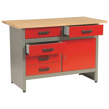 MARS munkapad, 1 szekrény, 5 fiók, szélesség 1200 mm