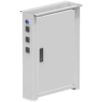 Elektropneumatikus munkaasztal láb, 3 aljzat 230 V, 3 aljzat 230 V, pneumatikus csatlakozás, magasság: 840 mm, mélység: 703 mm, szürke RAL7035