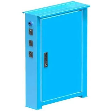 Elektropneumatikus munkaasztal láb, 3 aljzat 230 V, 3 aljzat 230 V, pneumatikus csatlakozás, magasság: 840 mm, mélység: 703 mm, kék RAL5012