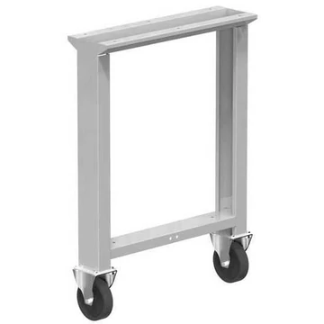 Munkaasztal láb 2 fix görgővel 125 mm, magasság 840 mm, szürke RAL7035