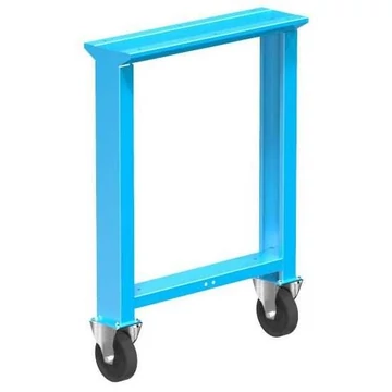 Munkaasztal láb 2 fix görgővel 125 mm, magasság 840 mm, kék RAL5012