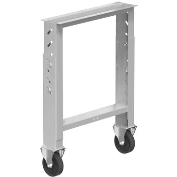 Munkaasztal láb 2 fix görgővel 125 mm, állítható magasság 660-1025 mm, szürke RAL7035