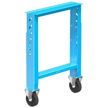 Munkaasztal láb 2 fix görgővel, állítható magasság 660-1025 mm, kék RAL5012