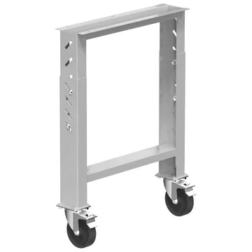 Munkaasztal láb 2 beálló görgővel, rögzítőfékkel, átm. 125 mm, állítható magasság 660-1025 mm, szürke RAL7035