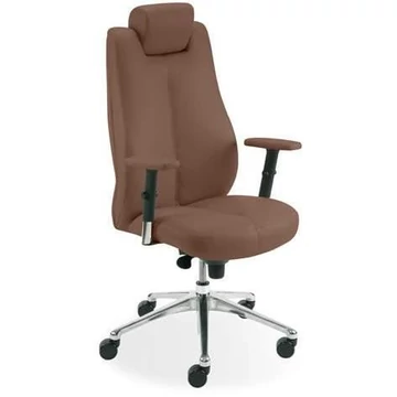 SONATA operátor forgószék , karfákkal és fejtámlákkal, bőr kárpittal - barna