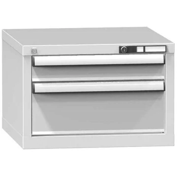 Fiókos szekrény KOMBI, ma x sz x mé: 390 x 578 x 600 mm, 2 x fiók, szürke RAL7035