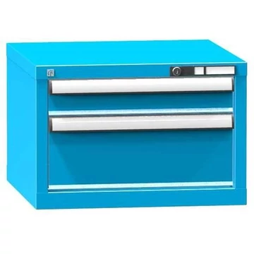 Fiókos szekrény KOMBI, ma x sz x mé: 390 x 578 x 600 mm, 2 x fiók, kék RAL5012