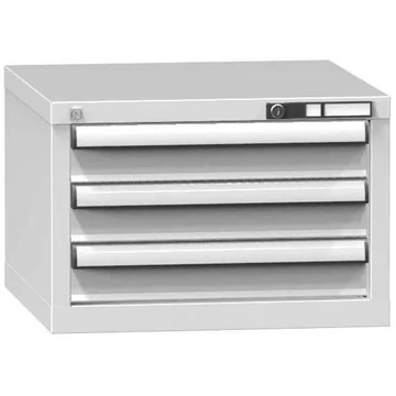 Fiókos szekrény KOMBI, ma x sz x mé: 390 x 578 x 600 mm, 3 x fiók, szürke RAL7035