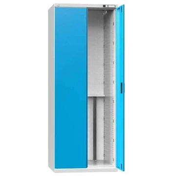 Szekrény CNC szerszámokhoz, hxma 738x1950 mm, szárnyas ajtó, vázszerkezet szürke RAL7035 / ajtó kék RAL5012