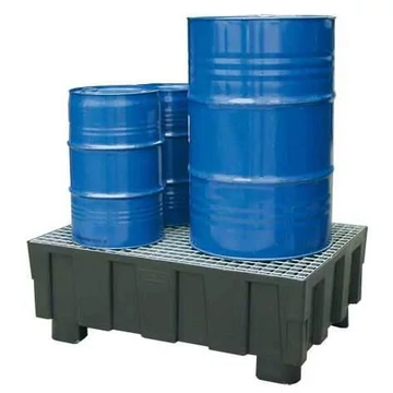 Euro-PE gyűjtőtálca 1205 x 805 mm, 4 lábbal és acélrács