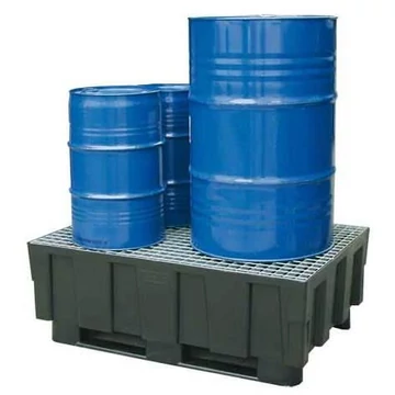 Euro-PE gyűjtőtálca 1205 x 805 mm, 2 futóval és acélrácsokkal