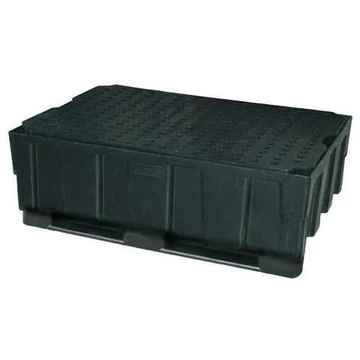 Euro-PE gyűjtőtálca 1205 x 805 mm, 2 futóval és PE ​​rostélysal