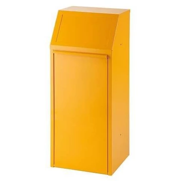 Újrahasznosítható tartály belső tartállyal, megdönthető, 70 l térfogatú, sárga színű RAL1033