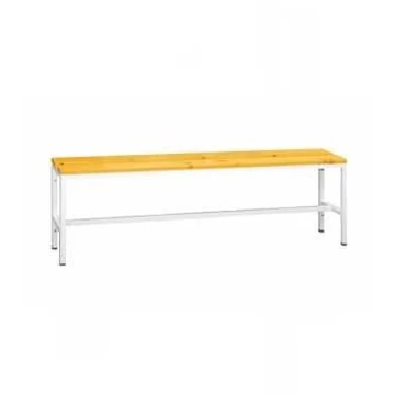 Ruhatári pad üléssel tömörfa lécekből, hossza 1500 mm