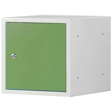 Egyszeres szekrény fémből, 350x350 mm, az ajtó színe zöld RAL6011