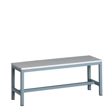 Ruhatári pad, szürke laminált lemez, hossza 1000 mm