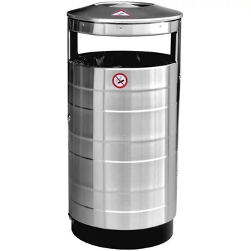 Rozsdamentes acél hulladéktartály hamutartóval, 100 l térfogat