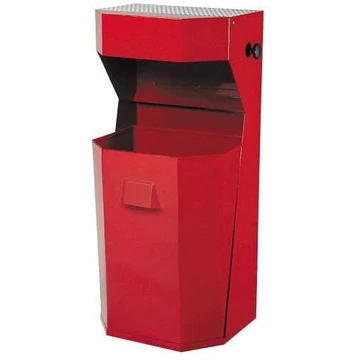 Hulladékgyűjtő kád, hamutartó rögzítéssel, űrtartalom 50 l, magasság 850 mm, piros