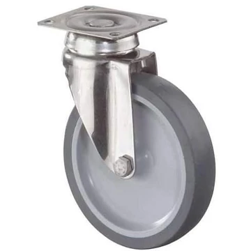 Beálló készülékgörgő, rozsdamentes villa, átm. 50 mm, lemezzel, terhelés 40 kg