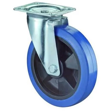 Beálló szállítógörgő, rugalmas kék, átm. 125 mm, teherbírás 300 kg