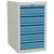 Alkatrész konténer, 5 fiók, magasság 600 mm, szín: szürke RAL7035 / kék RAL5012