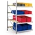 ferde polcos állvány MINI-RACK, ma x sz x mé: 2200 x 1300 x 1295 mm, 4 szint görgősínnel, toldalék állvány