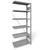 Dugaszolható irattartó állvány COMPACT, egyoldalas, 6 polc, ma x szé: 1850 x 750 mm, világosszürke, toldalék állvány