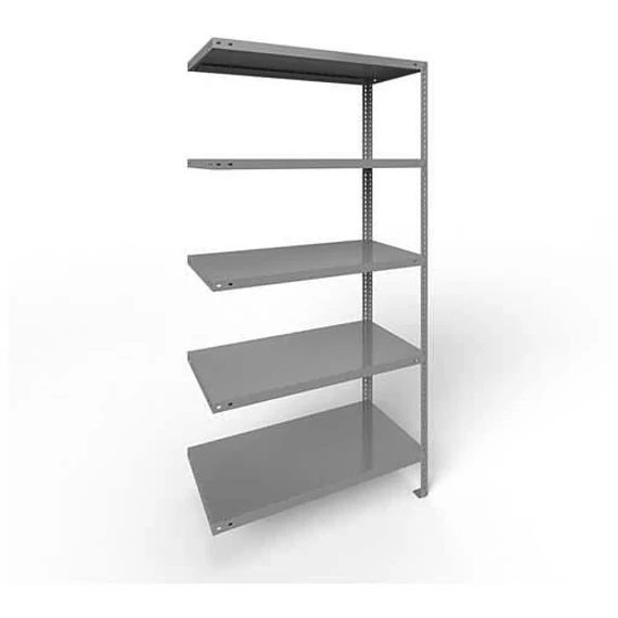 FIX csavaros polc, 5 polc, ma x sz x mé: 2000 x 1000 x 500 mm, teherbírása 230 kg, világosszürke RAL7035, toldalék állvány