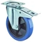 Beálló szállítógörgő fékkel, elasztikus kék, átm. 125 mm, teherbírása 140 kg